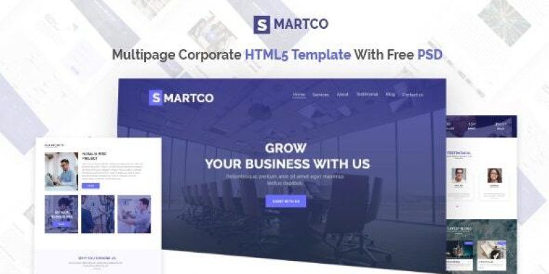SMARTCO – Multipage Corporate HTML5 Template With PSD