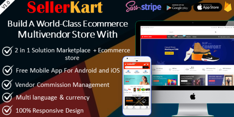 SellerKart – Multivendor / Single E-commerce System with Free Android & iOS App