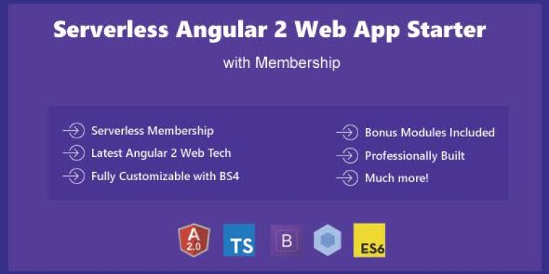 Serverless Angular 2 – Bootstrap 4 Web App Template Starter with Membership