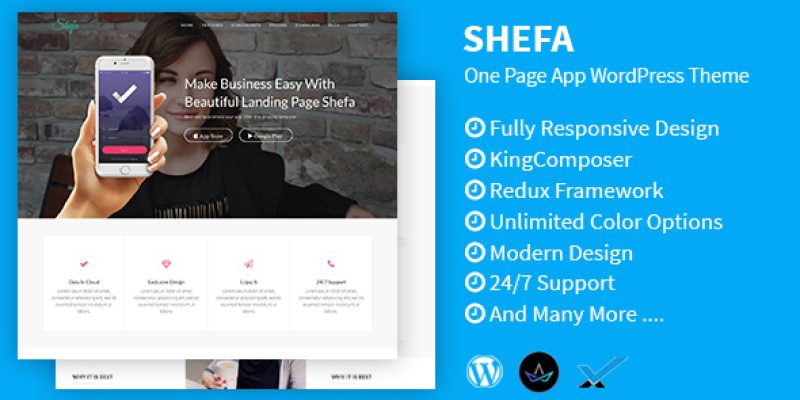 Shefa – One Page App WordPress Theme