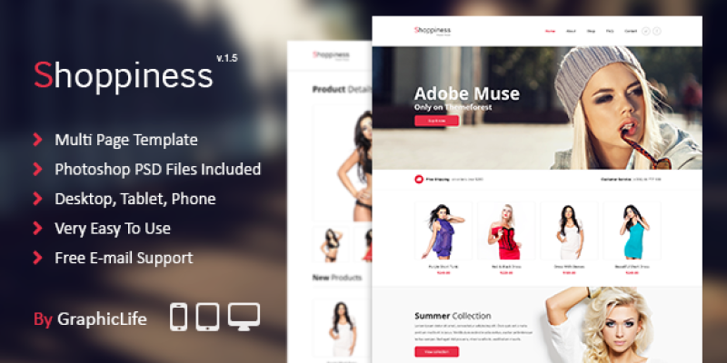 Shoppiness – eCommerce Muse Template