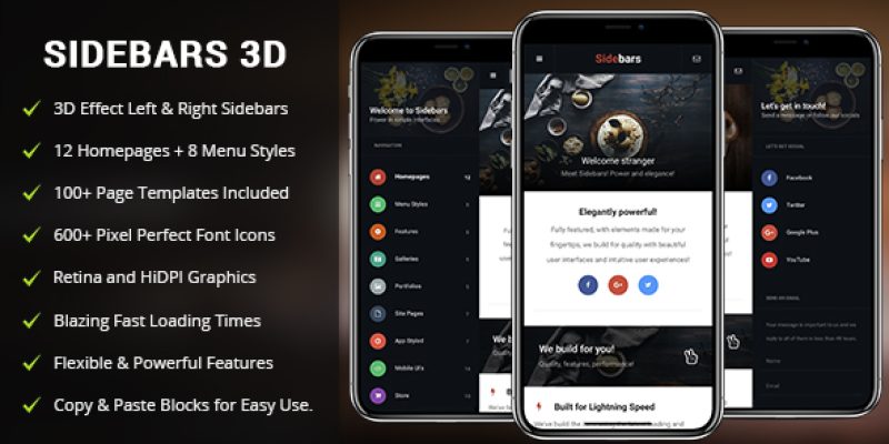 Sidebars 3D Mobile | PhoneGap & Cordova Mobile App