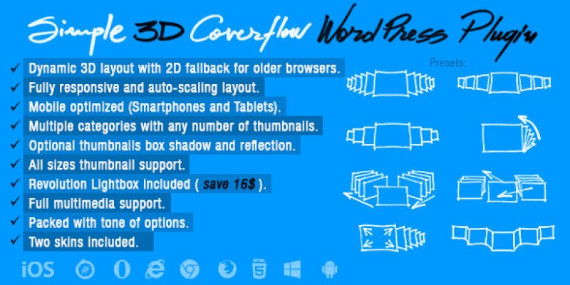 Simple 3D Coverflow WordPress Plugin