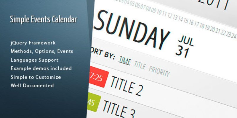 Simple Events Calendar JS