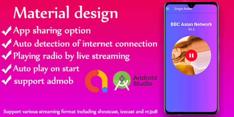 Single Radio Android Online Radio App + Admob