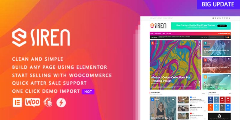 Siren  – News Magazine Elementor WordPress Theme
