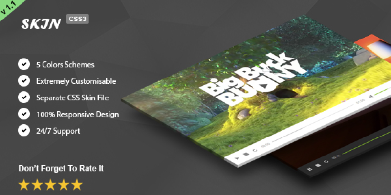 Skin – MediaElement JS CSS3 Skin