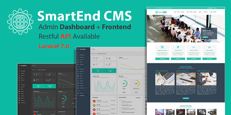 SmartEnd CMS – Laravel Admin Dashboard with Frontend and Restful API