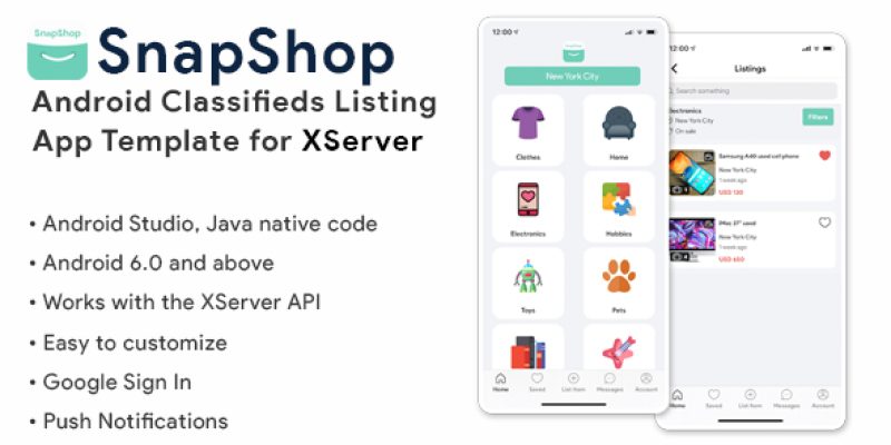 SnapShop Android | Classifieds Listings App template [for XServer]