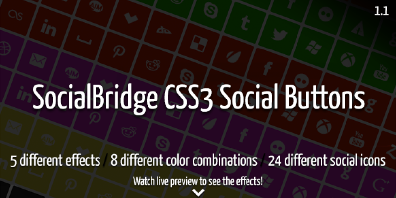 SocialBridge CSS3 Social Buttons