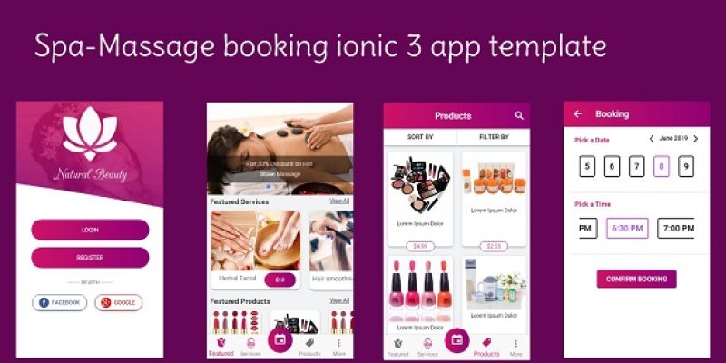 Spa Booking Ionic 3 Theme