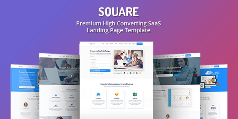 Square – Premium High Converting SaaS Landing Page Template