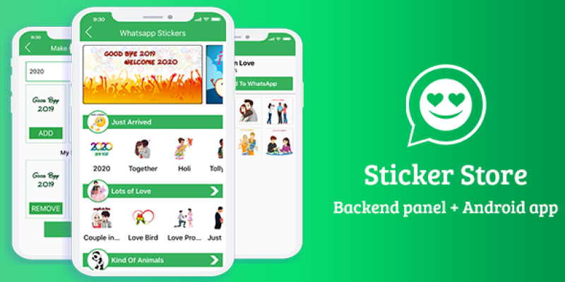 Sticker for Whatsapp – Android App  (Admin Panel + Android app + Web API + Database)