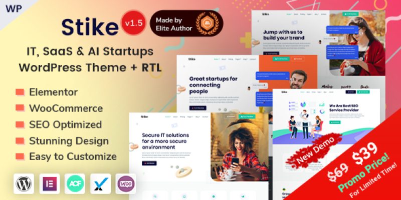 Stike – IT Startups WordPress Theme
