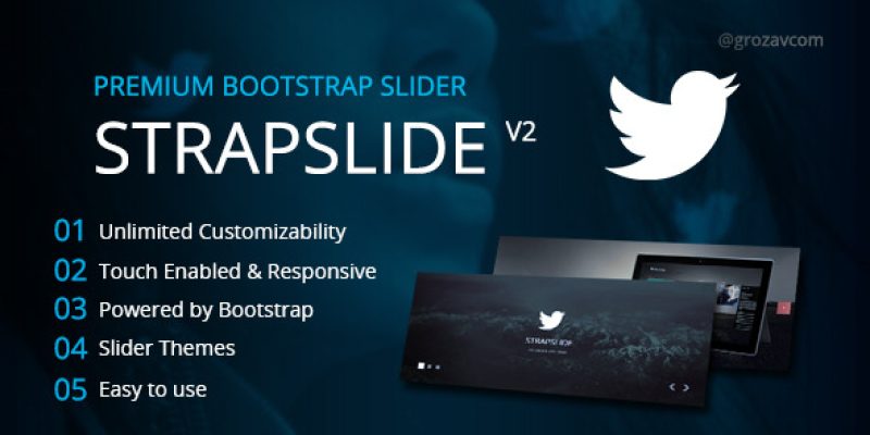 Strapslide – Responsive Bootstrap Slider Plugin