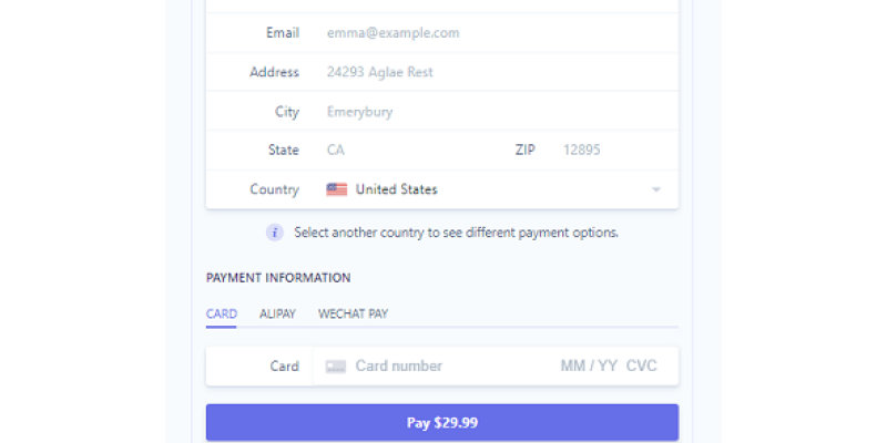 Stripe Checkout in the ASP.NET custom Web Forms application built with C# and JavaScript