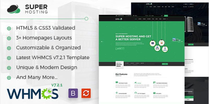 Super Host – WHMCS & HTML Template For Web Hosting & Technologies Company