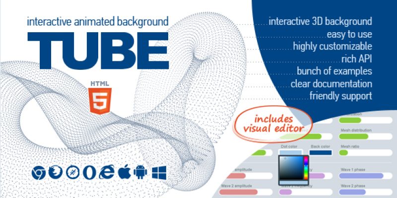 TUBE – Interactive Animated 3D Background