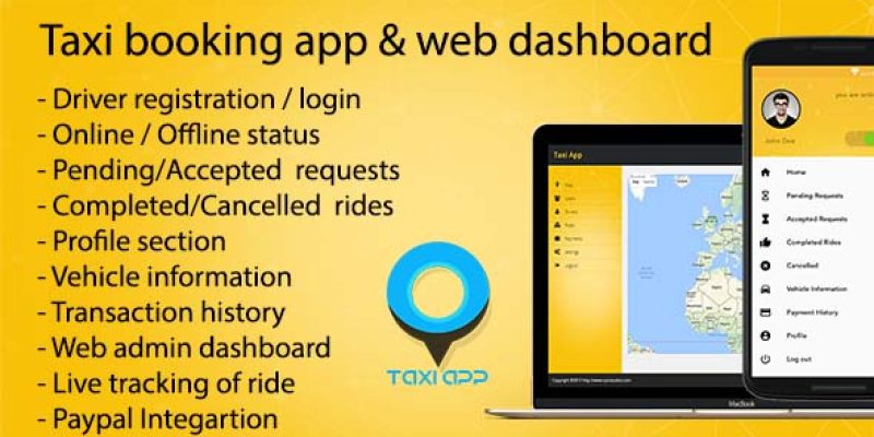 Taxi booking app & web dashboard, complete solution