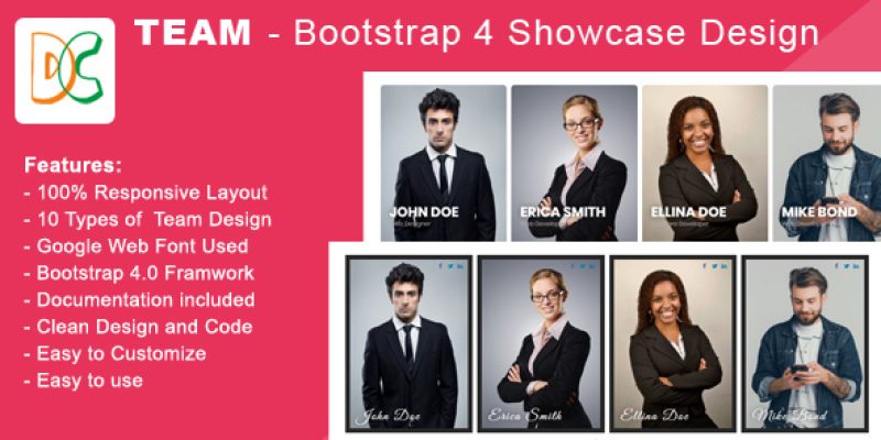 Team – Bootstrap 4 Showcase