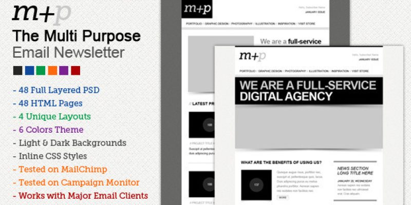 The Multi Purpose HTML Email Template (48 HTMLS)