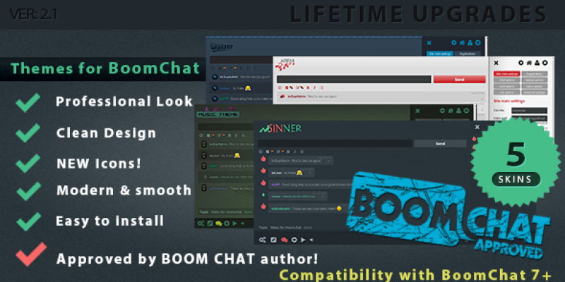 Themes for BoomChat 7+  Professional Skin Packs (5 skins)