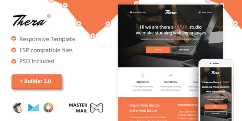 Thera – Responsive Email Template + Builder 2.0