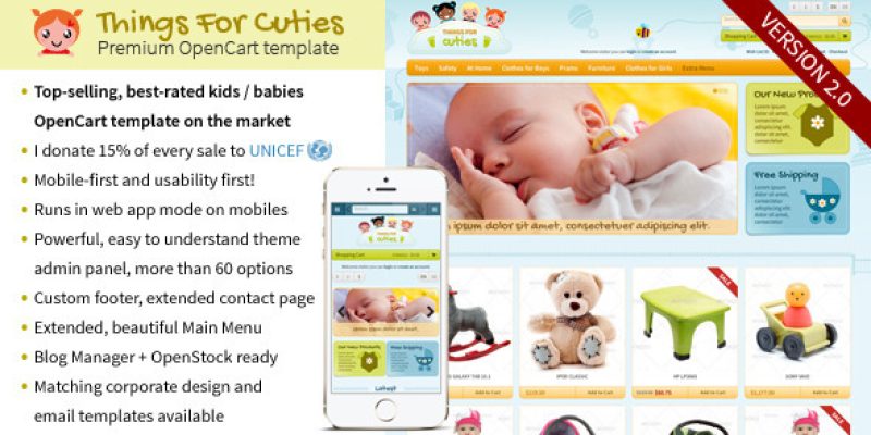 ThingsforCuties – the OpenCart Baby & Kids Template