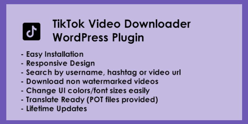 TikTok Video Downloader – WordPress Plugin