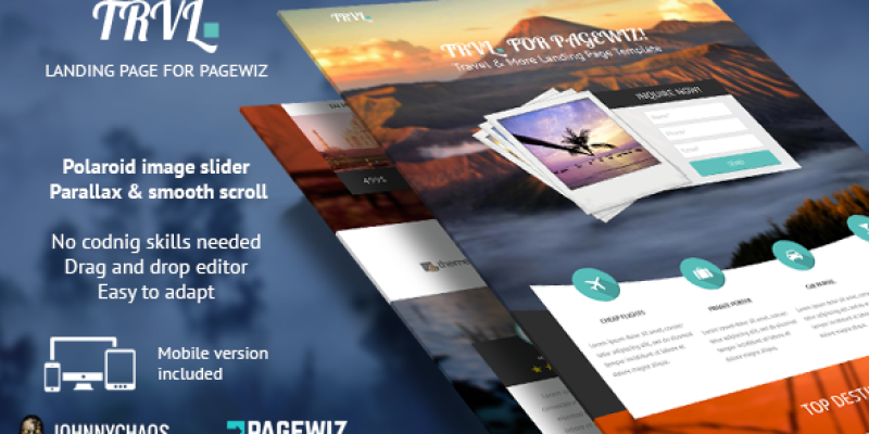 Trvl. – Premium Travel Pagewiz Landing Page