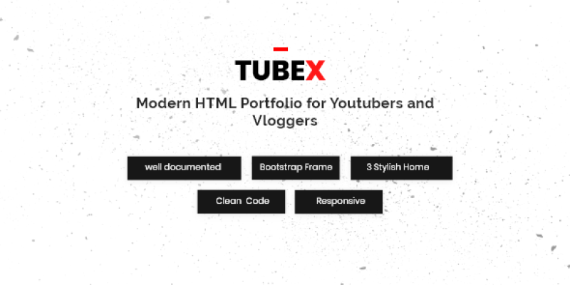 Tubex – Html Portfolio For Vlogger and Youtuber