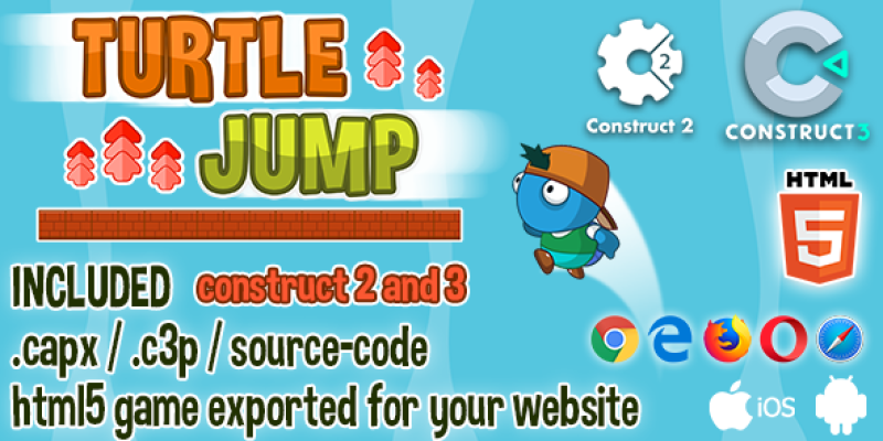 Turtle Jump HTML5 Game – Construct 2 & 3