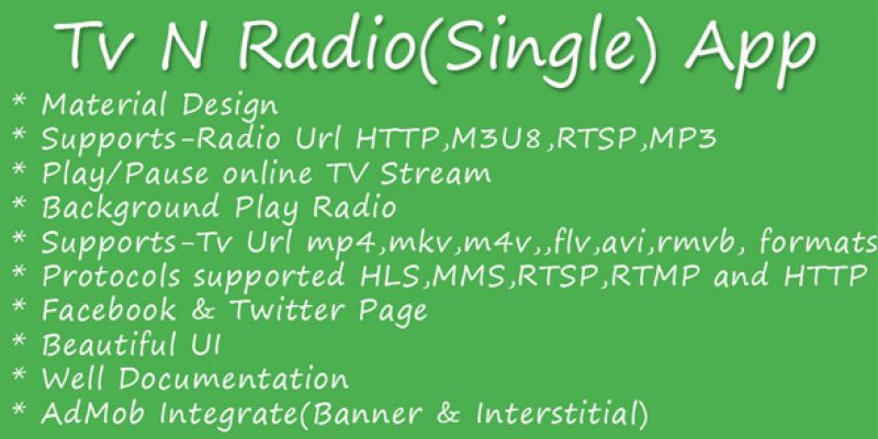 Tv N Radio(Single) App