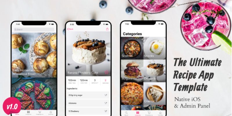 Ultimate Recipe App Template for iOS