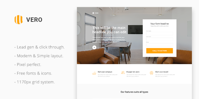 Vero Responsive – Marketing Landing Page Muse Template