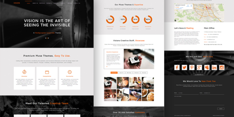 Vision One Page Multi Purpose Muse Template