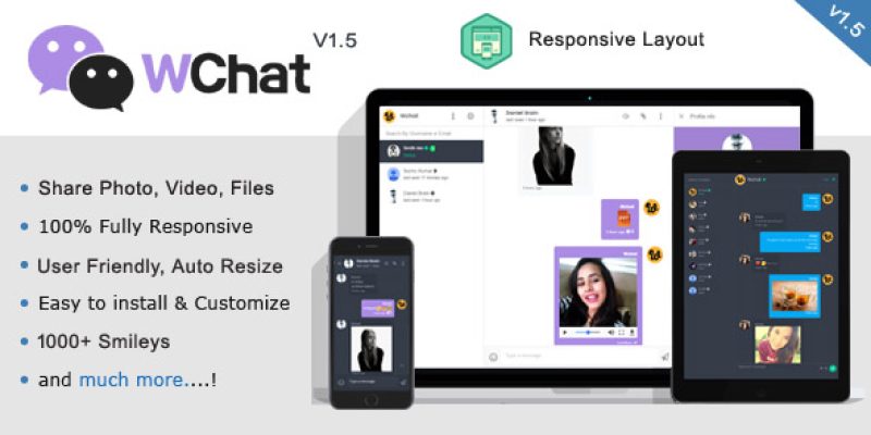Wchat – Fully Responsive PHP AJAX Chat Script