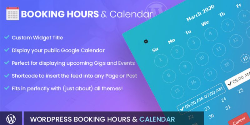 WooCommerce Booking Hours & Calendar