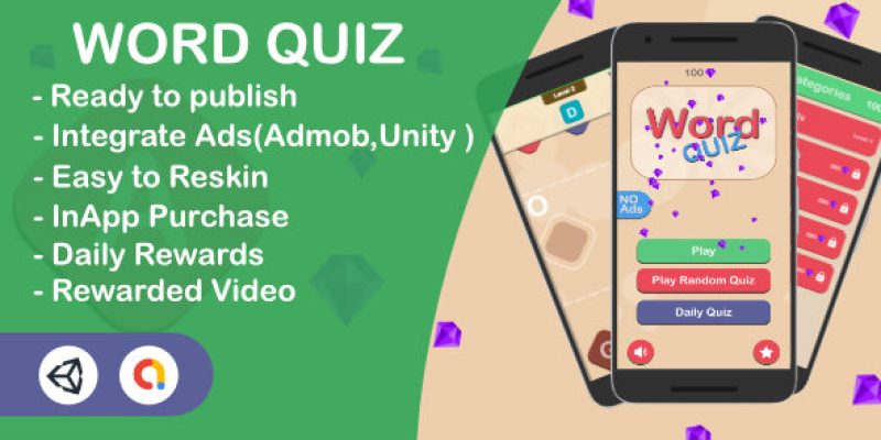 Word Quiz – Learn Words (Unity Complete Game + Admob + Unity Ads)