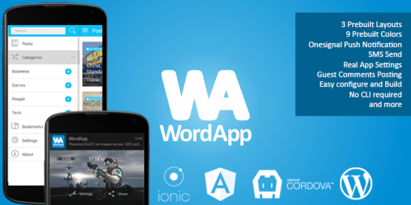 WordApp — PhoneGap/Cordova WordPress Hybrid App