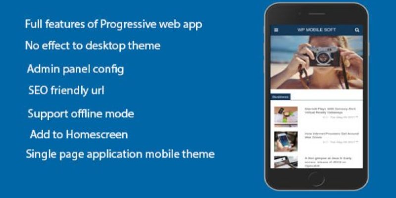 WordPress Mobile Soft – Progressive Web Application plugin for WordPress on mobile
