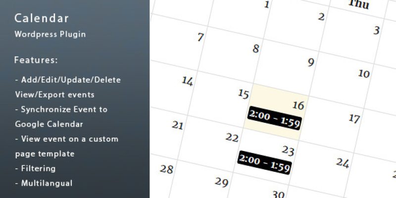 WordPress Calendar
