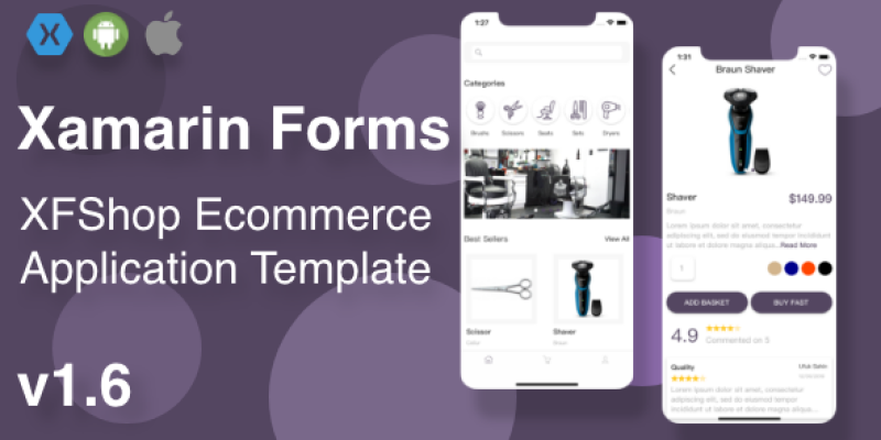 XFShop eCommerce Application Template – Xamarin Forms (Android/iOS)