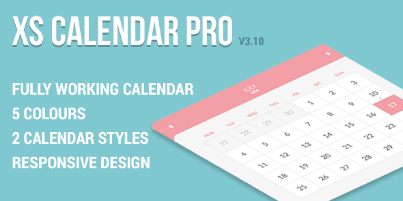 XS Calendar Pro – Complete CSS3 Calendar