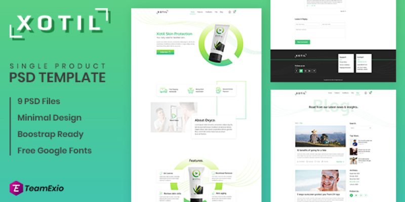 Xotil – Product Landing Page PSD Template