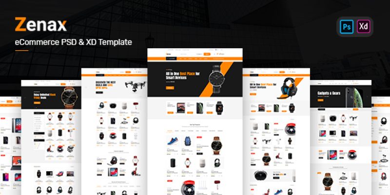 Zenax – eCommerce PSD and XD Template