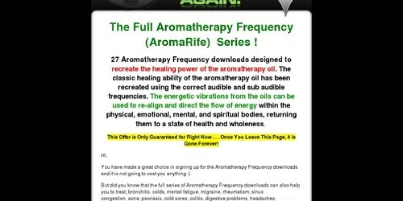 Aromatherapy Frequencies One Time Offer