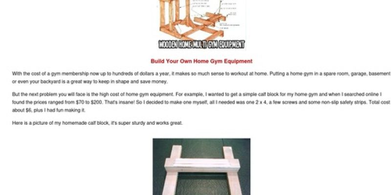 Home Gym Blueprints, Build Your Own Home Gym Equipment