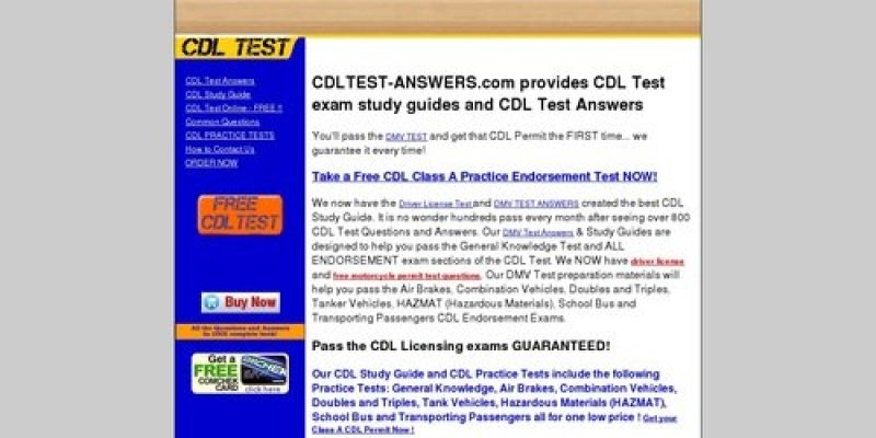 CDL TEST ANSWERS – Driver License Test questions and answers | HAZMAT ENDORSEMENT – CDL PRACTICE TEST – STUDY GUIDE FOR CDL TEST – CLASS A CLASS B PERMIT TEST