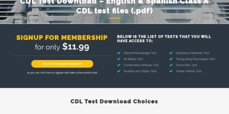 CDL Test Download – English & Spanish Class A CDL test files (.pdf) | CDL-TEST.com | CDL TEST ANSWERS – DMV TEST ANSWERS